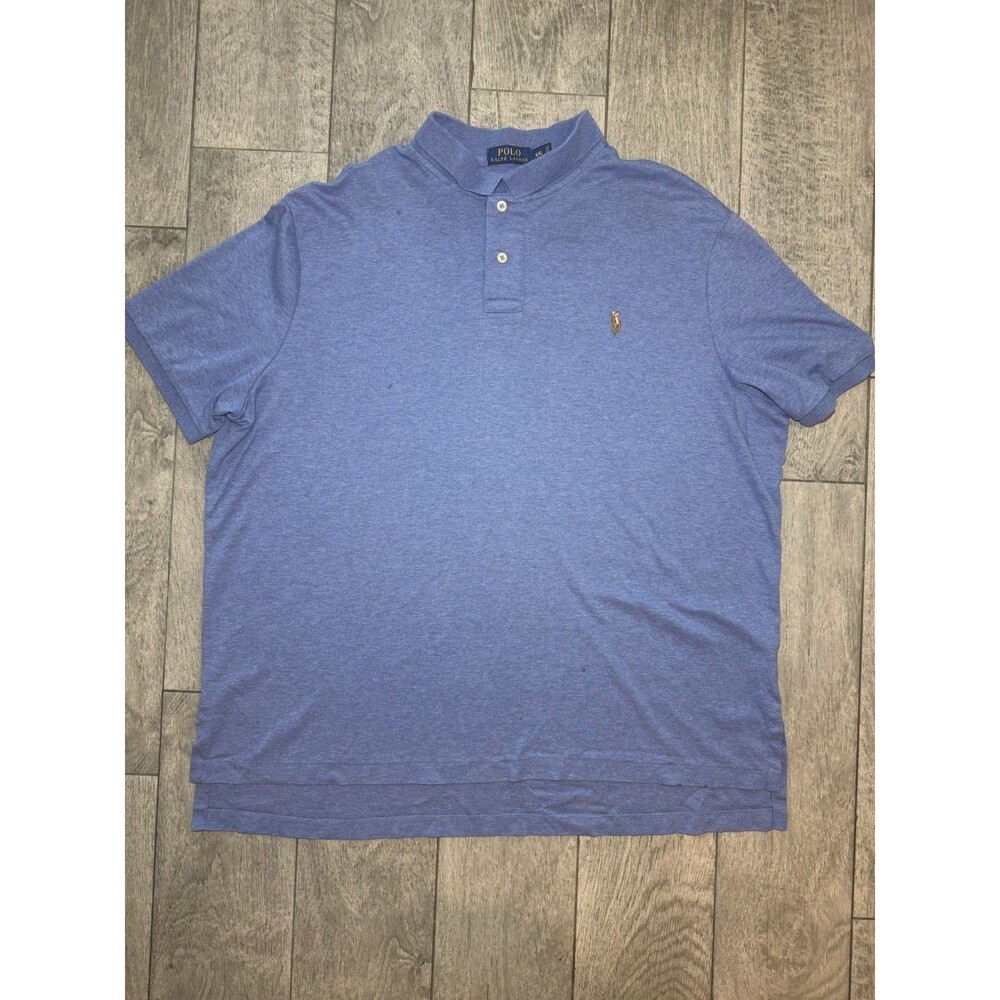 Polo Ralph Lauren Polo Shirt Mens XXL Blue Blue Soft Touch Flesh Pony